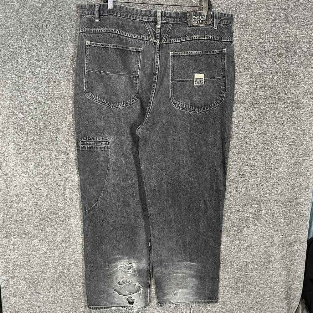 Vintage Marithe‎ Francois Girbaud Jeans Mens 40x31 Gray Baggy Wide Leg Carpenter